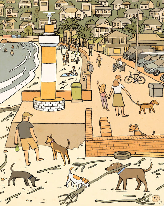 Daily Drawing - Fish Hoek Beach Dogs