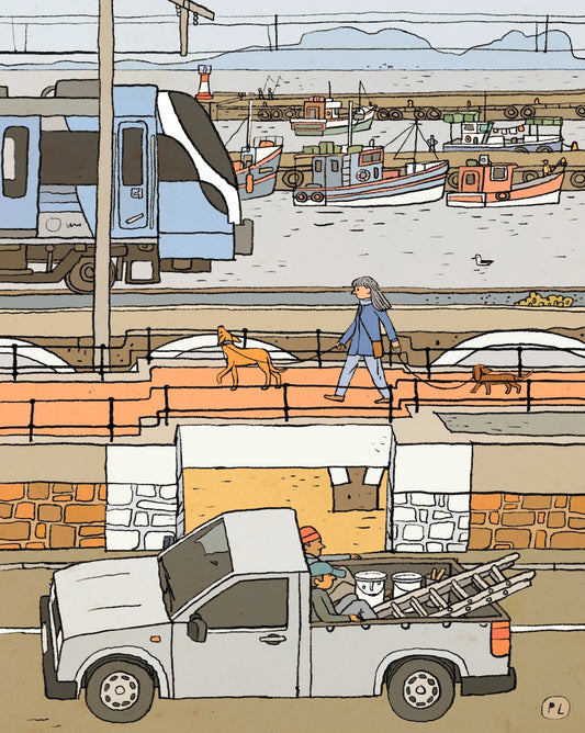 Daily Drawing - Kalk Bay Train and Boats