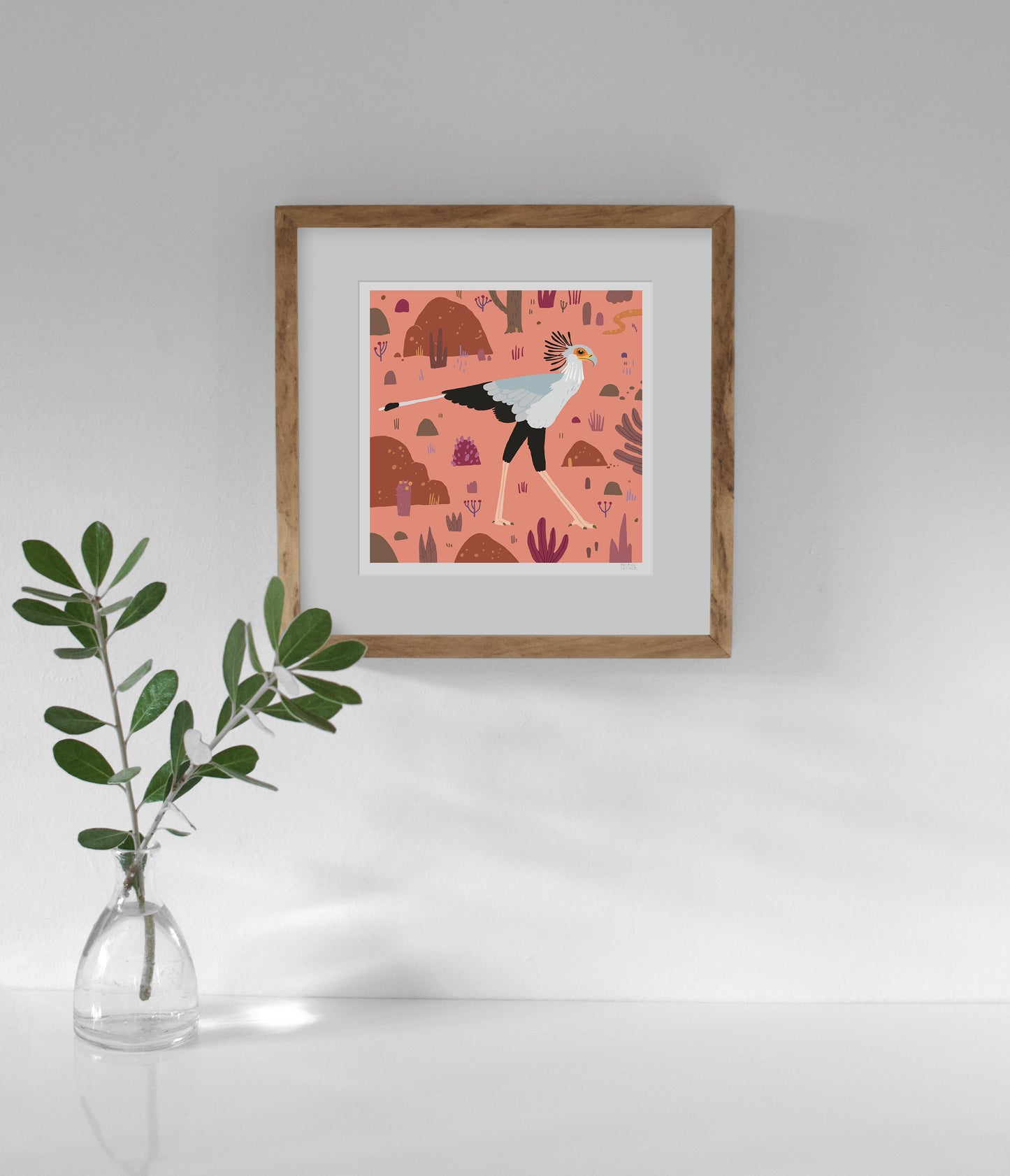 South African Animals (square) Secretarybird