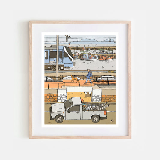 Daily Drawing - Kalk Bay Train and Boats