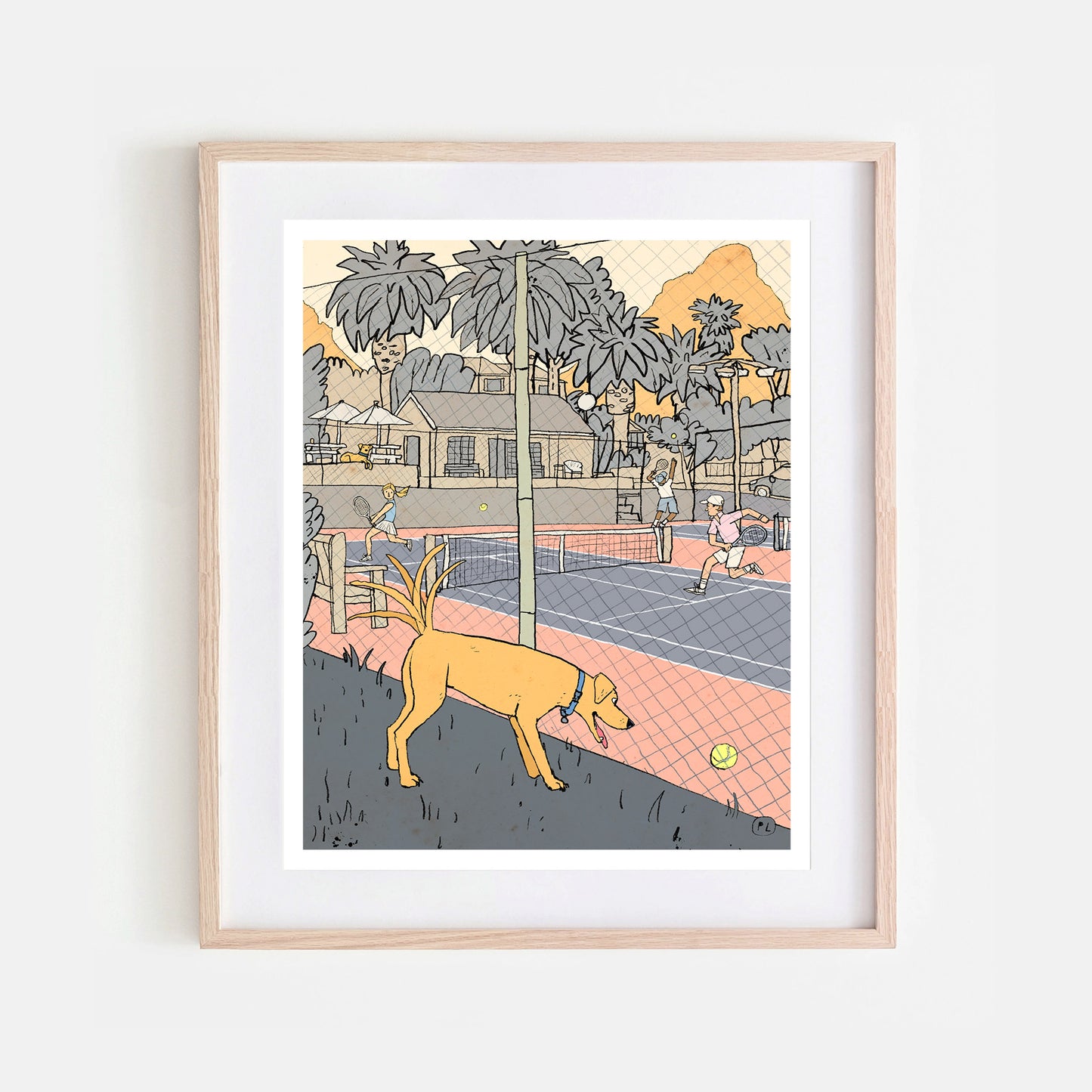 Daily Drawing - Tennis Court Dog