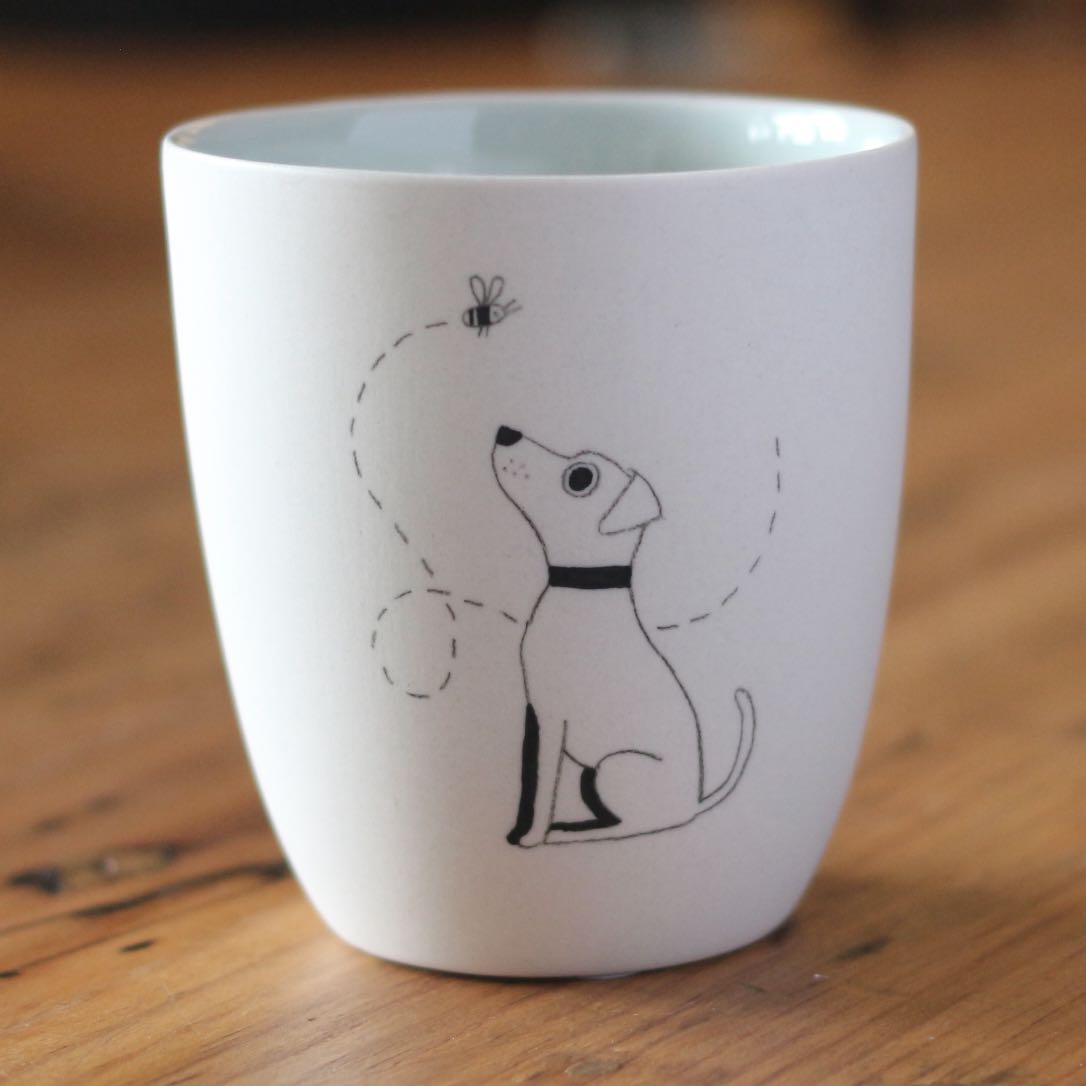 Ceramic Cup - Dog and Bee