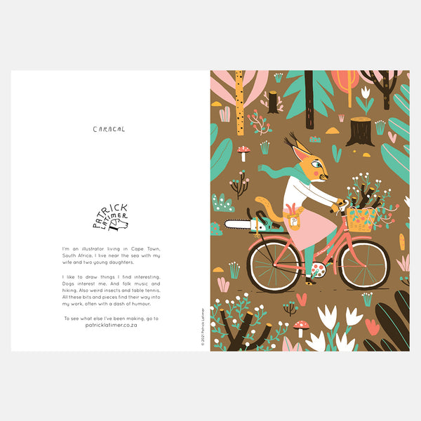 Cycling Caracal - Card