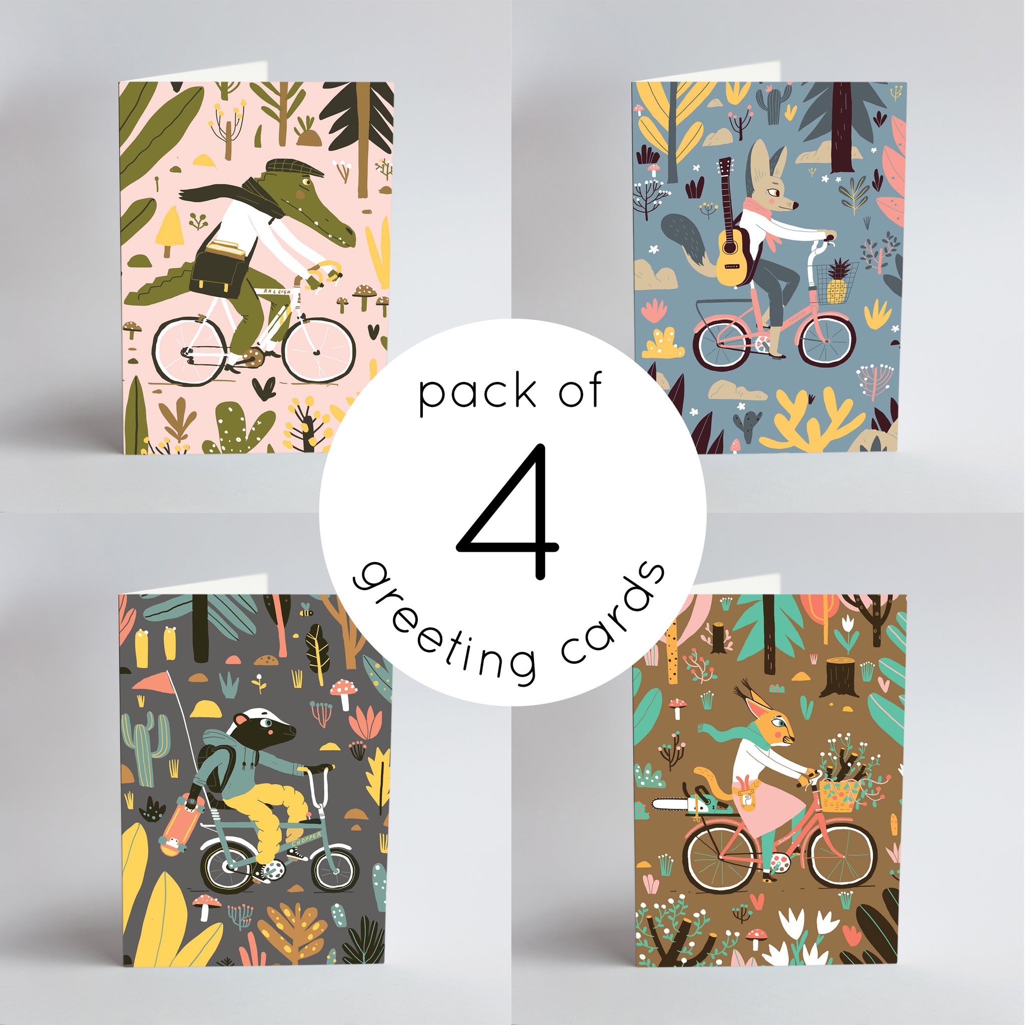 Cycling Africa Animals - Set of Four