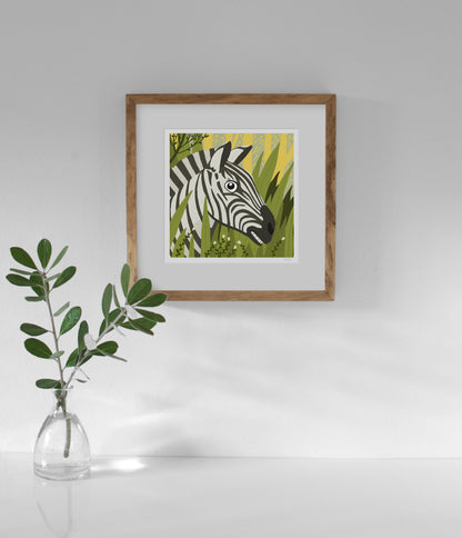 South African Animals (square) Zebra